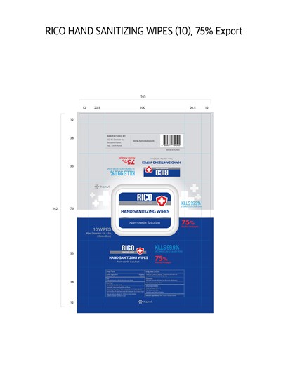 Rico Hand Sanitizing Wipes 10